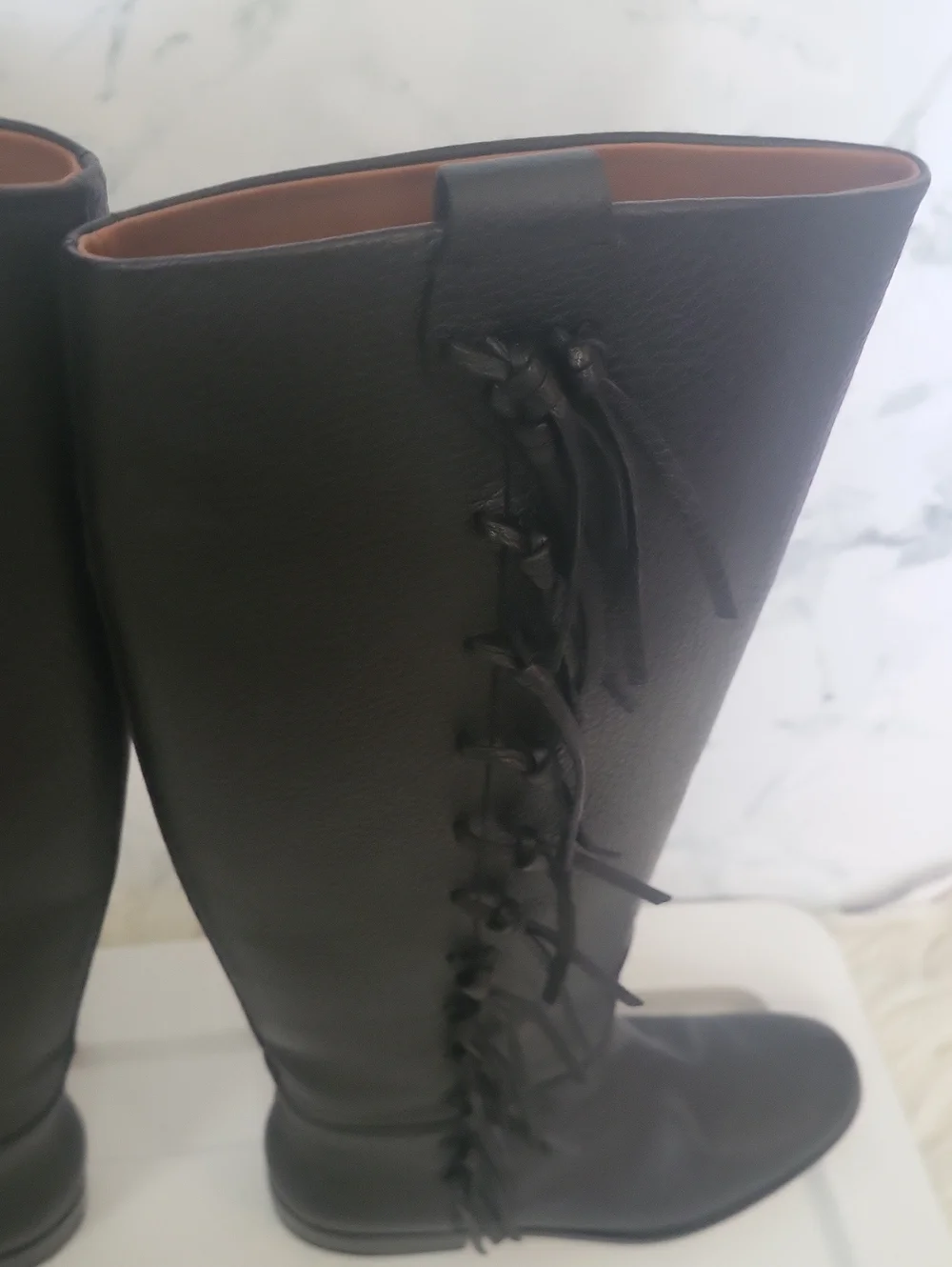 Valentino Garavani Tall Black leather riding boots